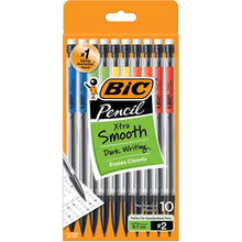 Pack of 10 BIC mechanical pencils, dark writing lead, 0.7 mm tips