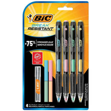 BIC break-resistant mechanical pencil set, 0.7 mm, multiple colors in blister pack