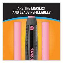 BIC break-resistant mechanical pencil, 0.7 mm, refill canister centered between erasers
