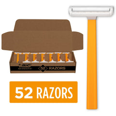 BIC Sensitive Disposable Razors for Men, 1 Blade, 12 Count
