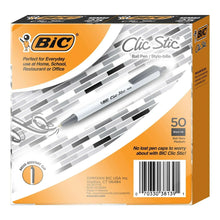 Retractable ballpoint pen 50-count box, Clic Stic, black ink, 1.0mm medium point