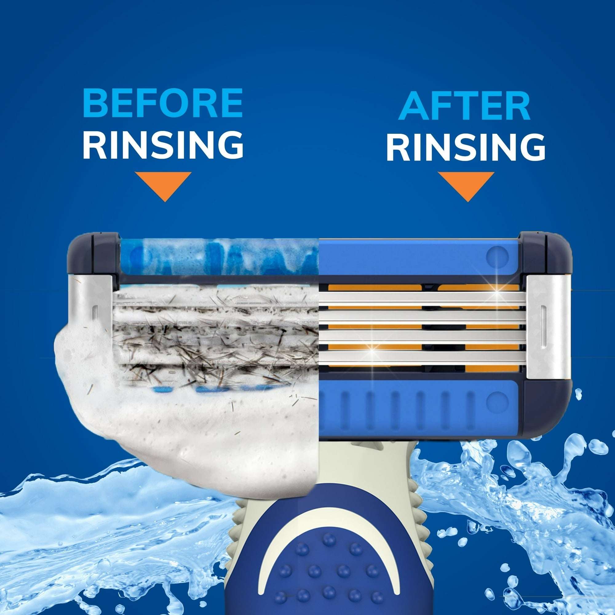 BIC EasyRinse Anti-Clogging Men's Disposable Razors, 4 Blades, All Skin Types, 2 Count