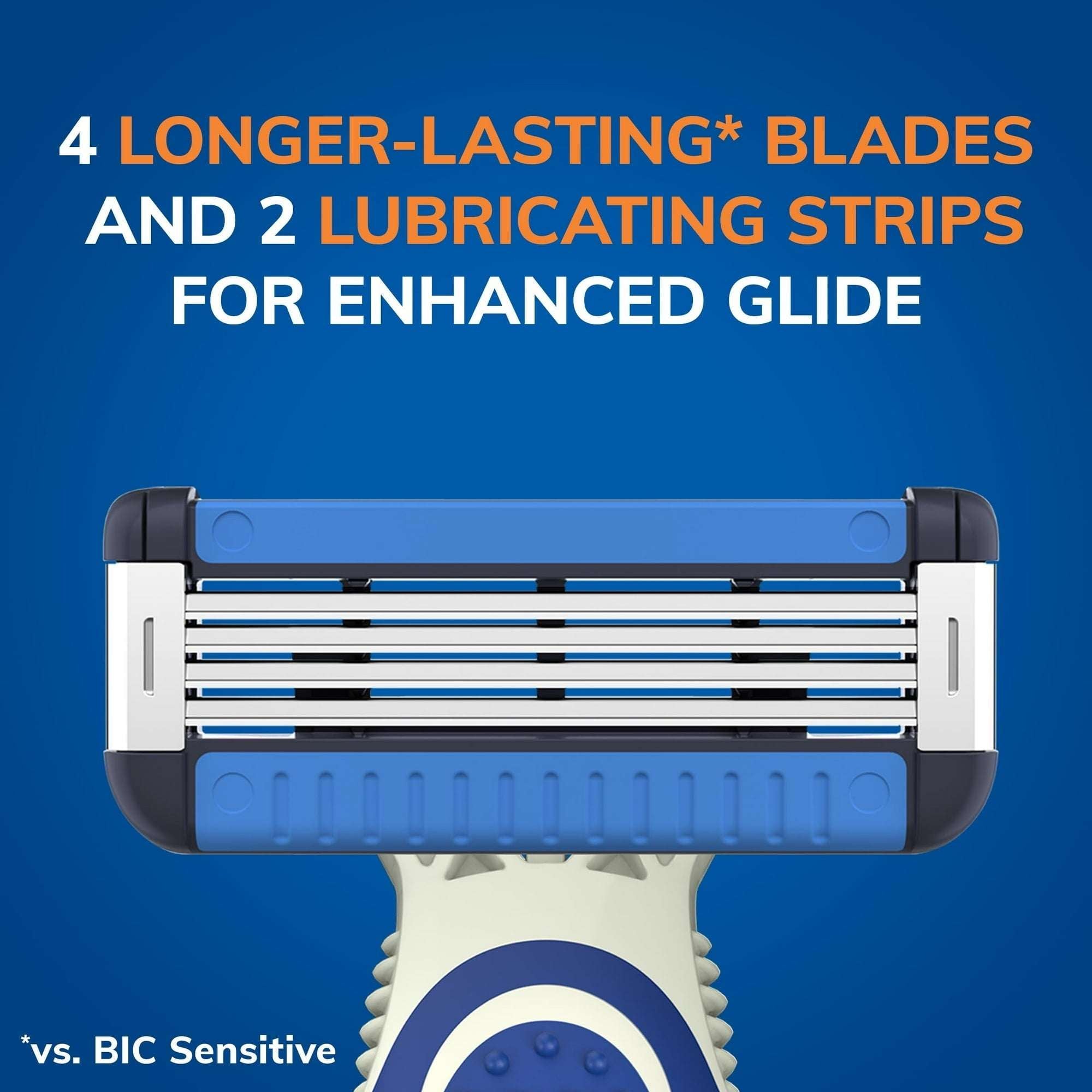 BIC EasyRinse Anti-Clogging Men's Disposable Razors, 4 Blades, All Skin Types, 2 Count