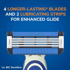 BIC EasyRinse Anti-Clogging Men's Disposable Razors, 4 Blades, All Skin Types, 2 Count