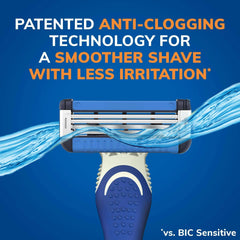BIC EasyRinse Anti-Clogging Men's Disposable Razors, 4 Blades, All Skin Types, 2 Count