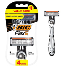 BIC Flex5 4-count disposable razors, 5 blades each