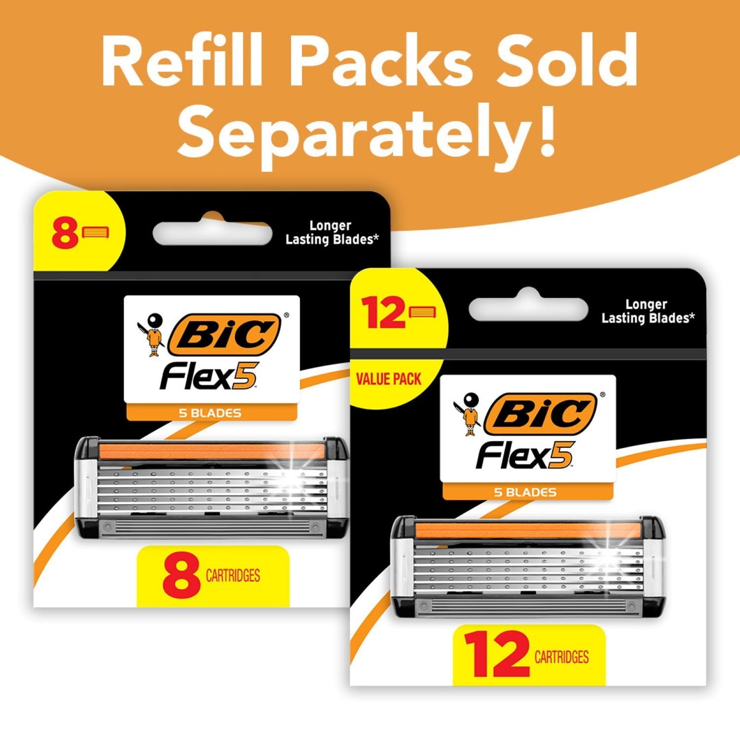 BIC Flex 5 Men’s 5-Blade Refillable Manual Razors with 1 Handle and 3 Cartridges, Father’s Day Gift Idea