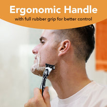 BIC Flex5 razor with ergonomic handle and orange-black grip
