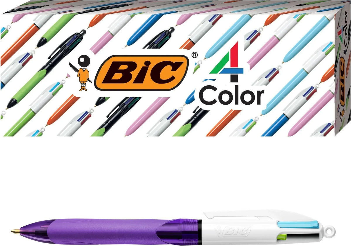 BIC Grip 4 Color Ball Pens with 3 Color + Pencil Set, 10-count - USA MEGA SHOP