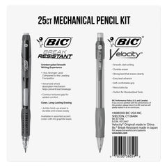 BIC Mechanical Pencil Kit, 24 Velocity + 1 Break Resistant, 0.7mm Lead, 25-count
