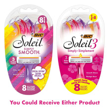 BIC Soleil3 Simply disposable razor value packs, 8 razors per package