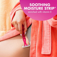 BIC Soleil 3 Simply Maquinillas de Afeitar Desechables para Mujer, 3 Cuchillas, Set de 8 Maquinillas