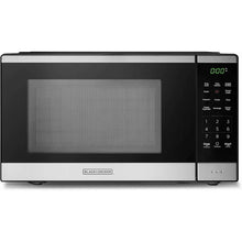 BLACK+DECKER countertop microwave oven with glass door and digital control panel
