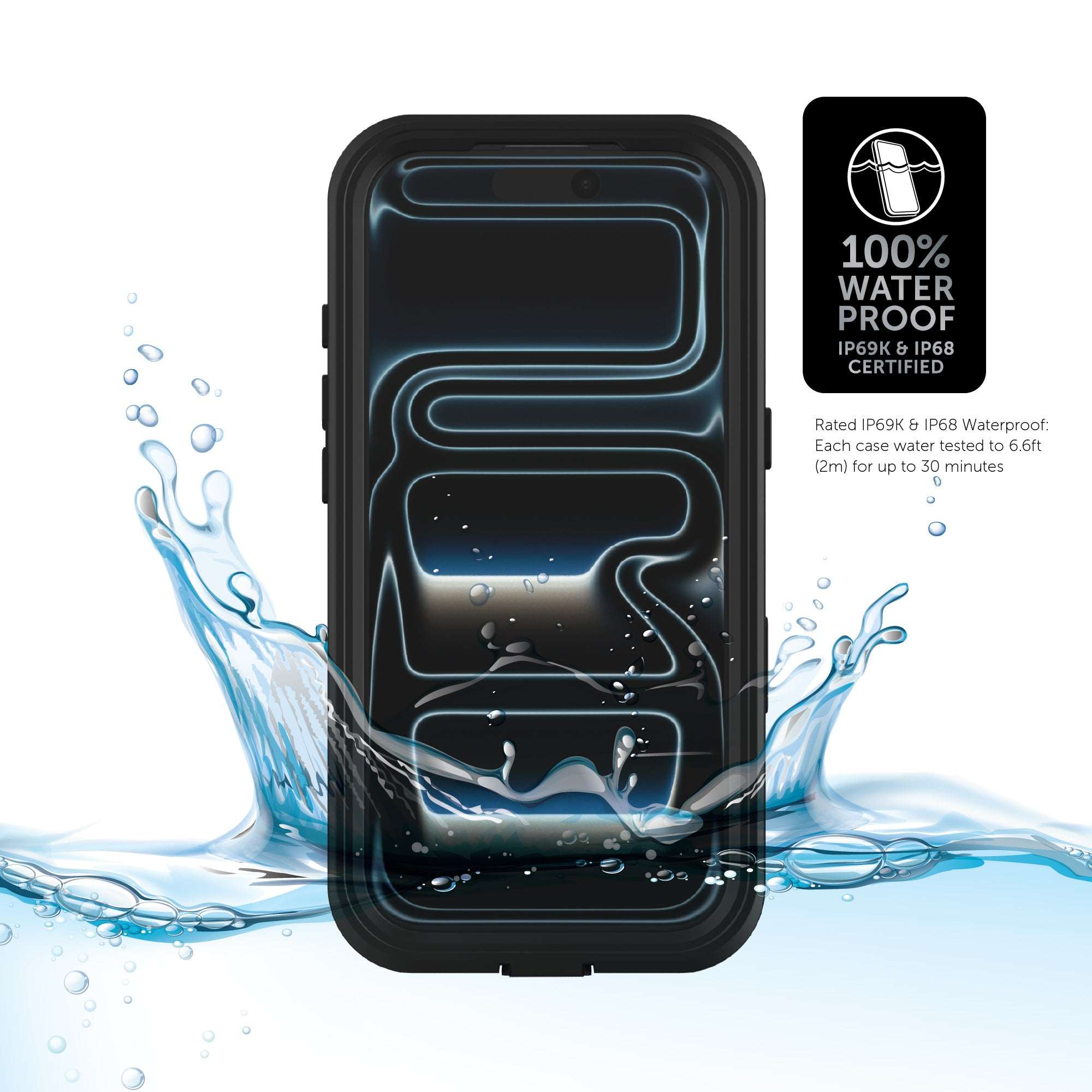 Body Glove Tidal Waterproof Phone Case for iPhone 17 - Black/Clear