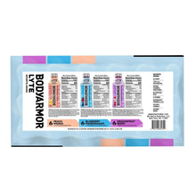 BODYARMOR Lyte variety pack back label with nutrition facts and flavor list