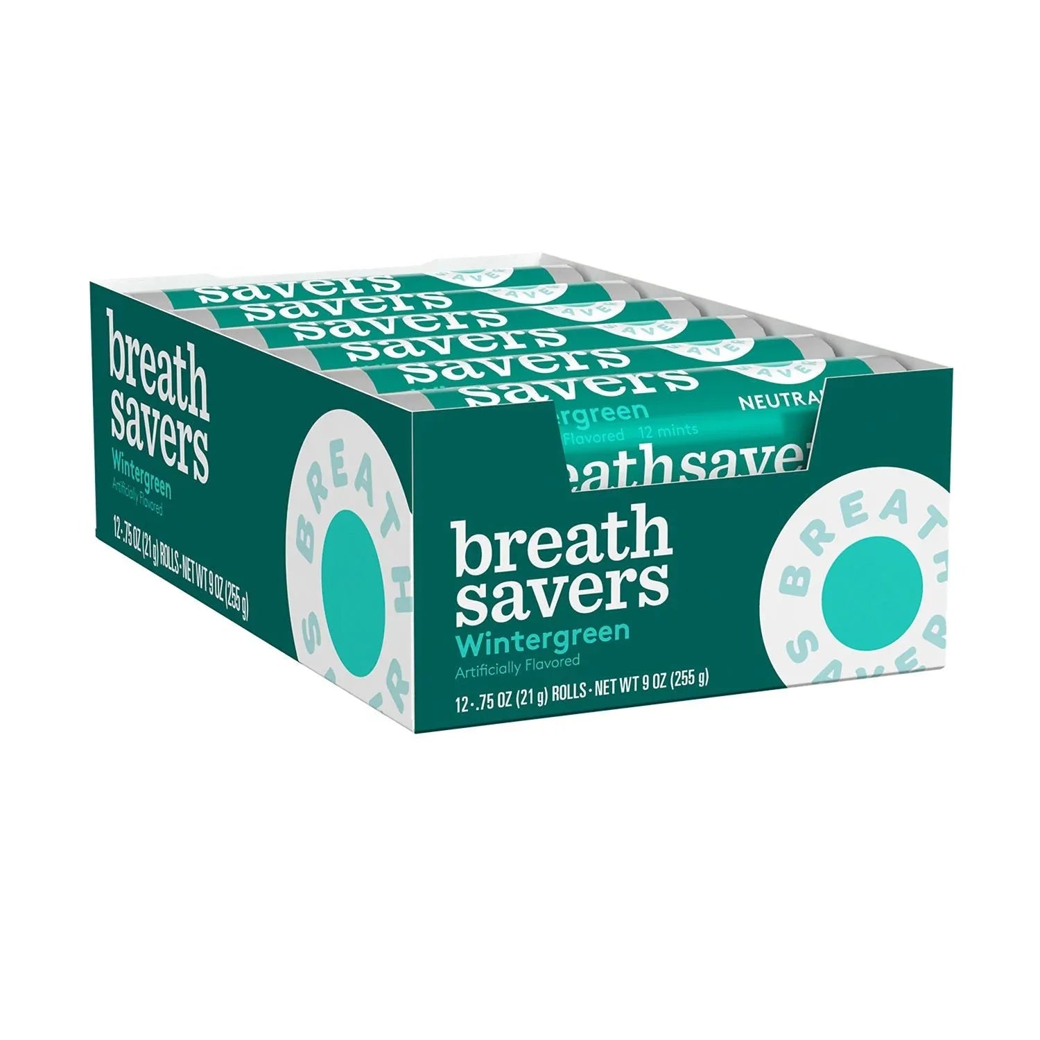 BREATH SAVERS Wintergreen Sugar Free Breath Mints Rolls, 0.75 oz., 24 ct. - USA MEGA SHOP