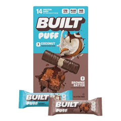 BUILT Puff Protein Bar, Variety Pack, 1.41 oz, 14-count