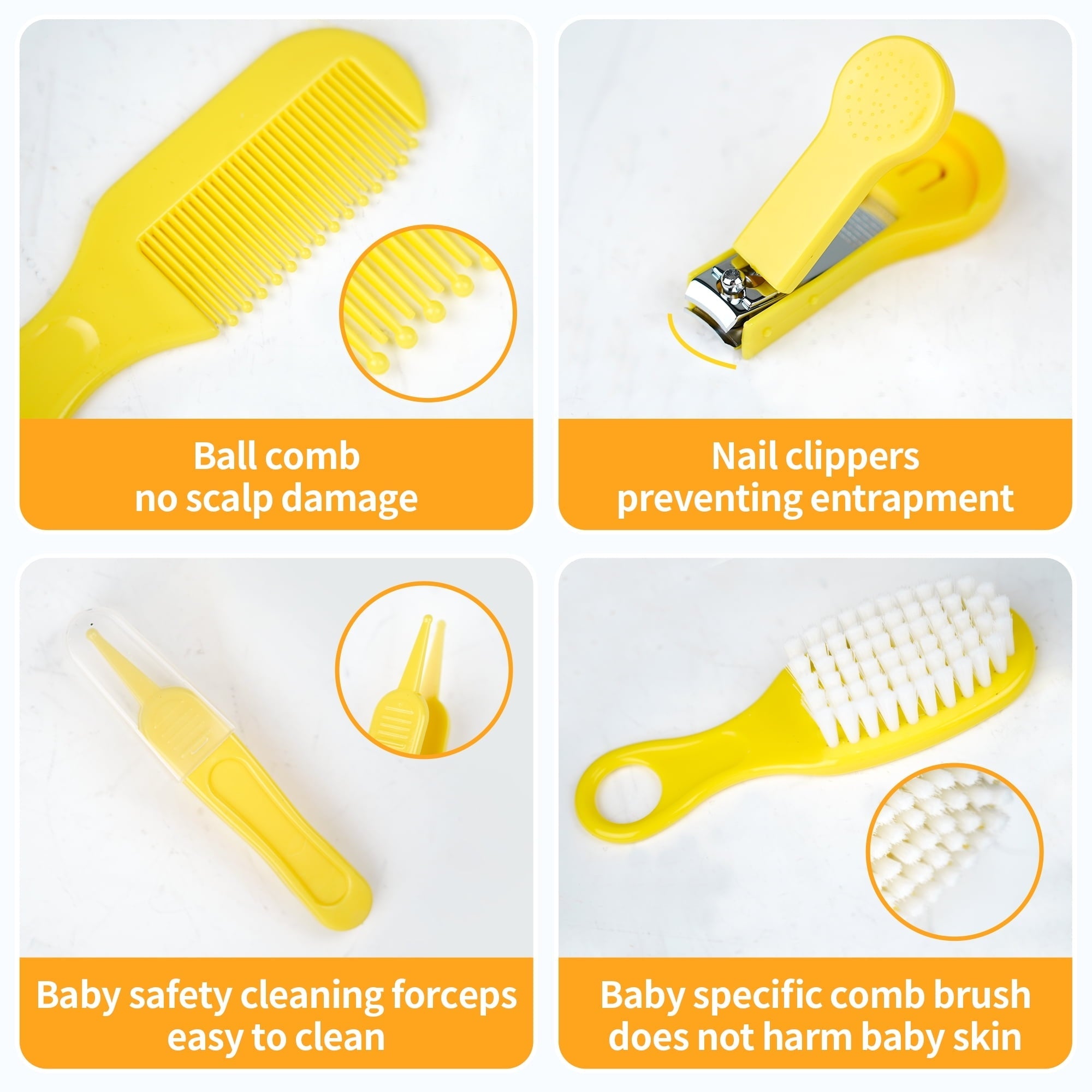 BUSATIA 10 in 1 Baby Healthcare and Grooming Kit,Safety Newborn Nursery Care Set, with Hair Brush Comb,Nail Clipper,Thermometer,Pacifier Clip,Nasal Aspirator for Newborn Infant Baby