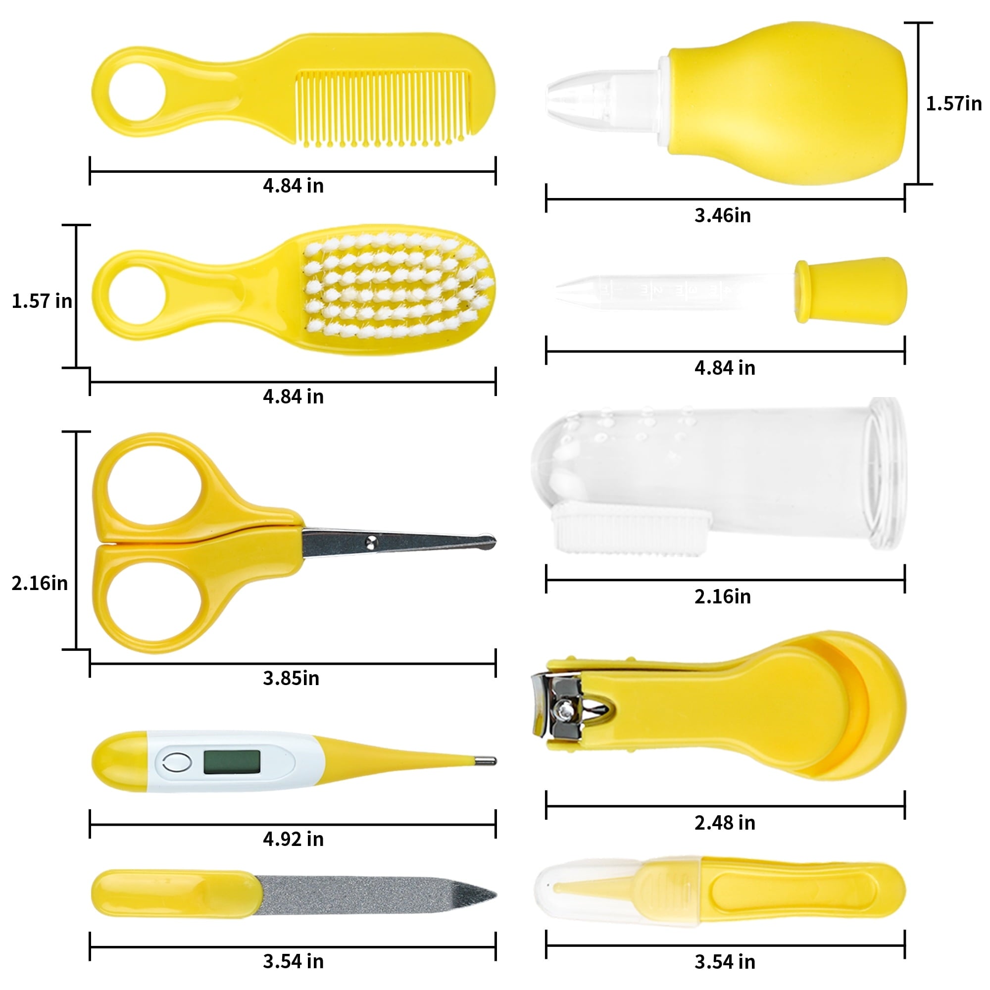 BUSATIA 10 in 1 Baby Healthcare and Grooming Kit,Safety Newborn Nursery Care Set, with Hair Brush Comb,Nail Clipper,Thermometer,Pacifier Clip,Nasal Aspirator for Newborn Infant Baby