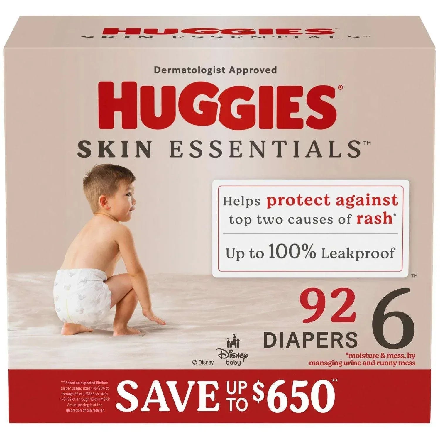 Huggies Skin Essentials Baby Diapers, Sizes 1-6
