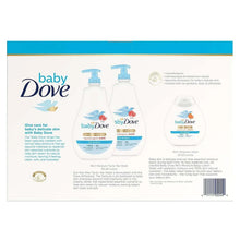 Baby Dove baby wash and lotion kit back panel with product info and barcode