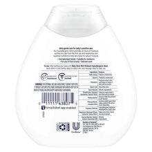 Baby Dove lotion bottle back panel with directions and ingredients text