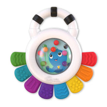 Octopus chillable rattle and teether with colorful tentacles and baby face panel