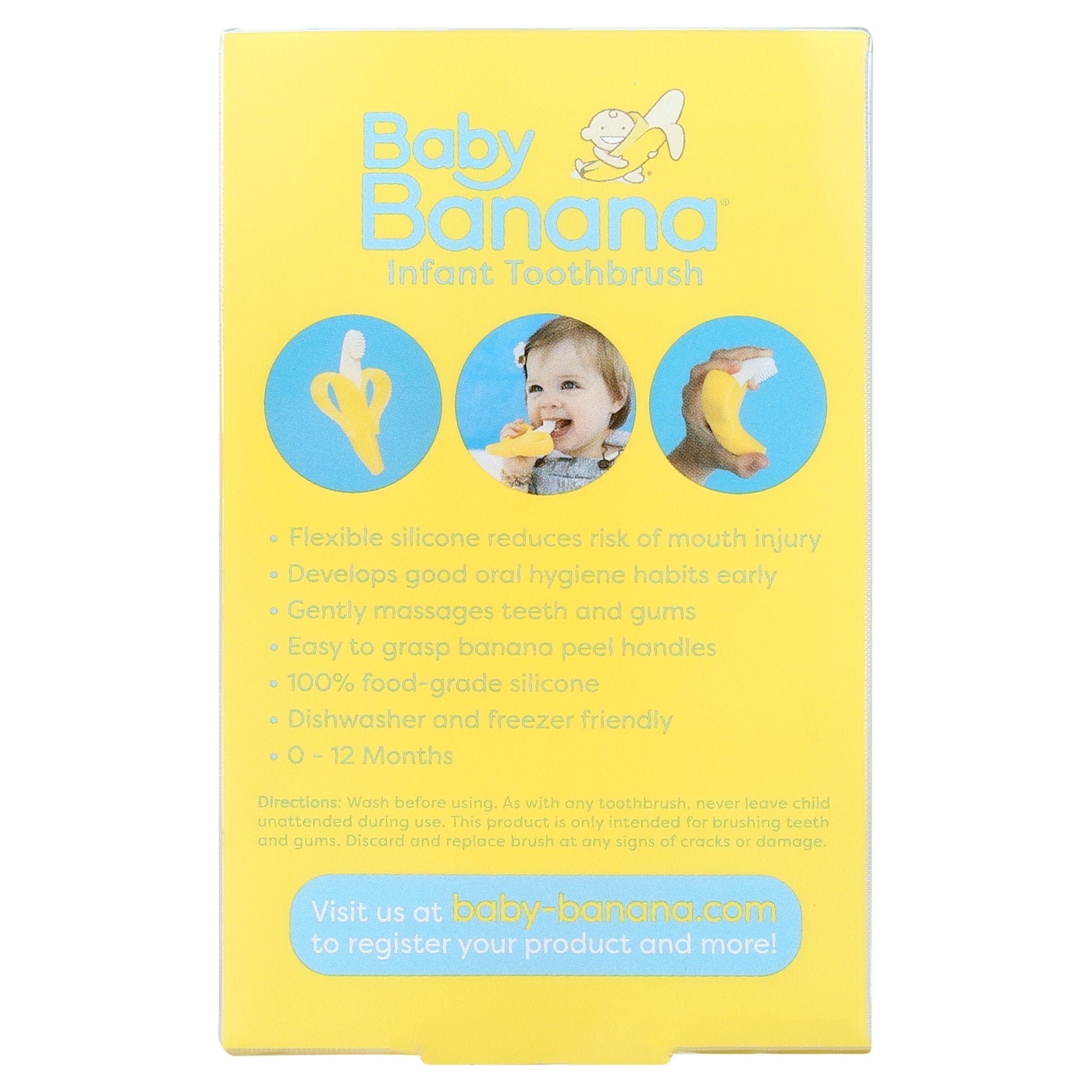 Baby Banana The Original Teether-Toothbrush, Infant to Toddler, Butter-Soft Bristles for Gums and Teeth, Bendable Food Grade Silicone, Family-Owned Business Since 2009, 11 Million+ Sold