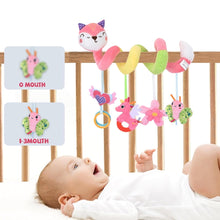 Baby stroller toy arch with owl plush and colorful hanging rattles for infants