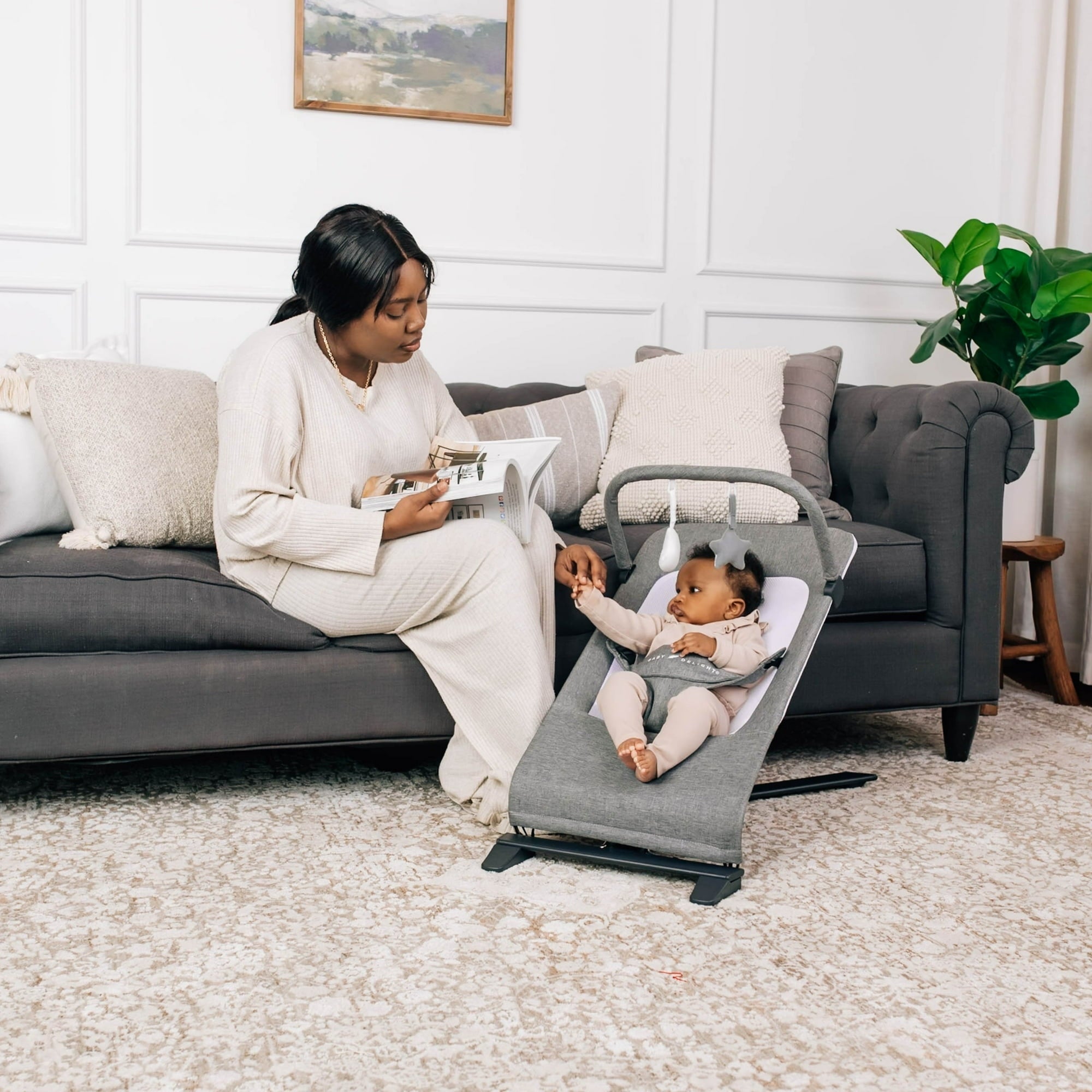 Baby Delight Alpine Deluxe Portable Baby Bouncer, for Infants 0-6 Months