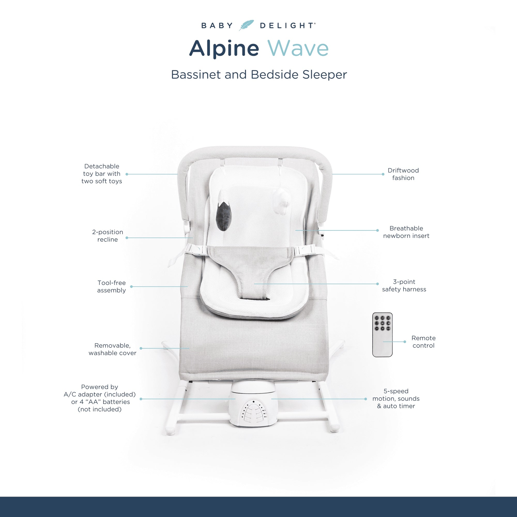 Baby Delight Alpine Wave Deluxe Newborn Baby Bouncer