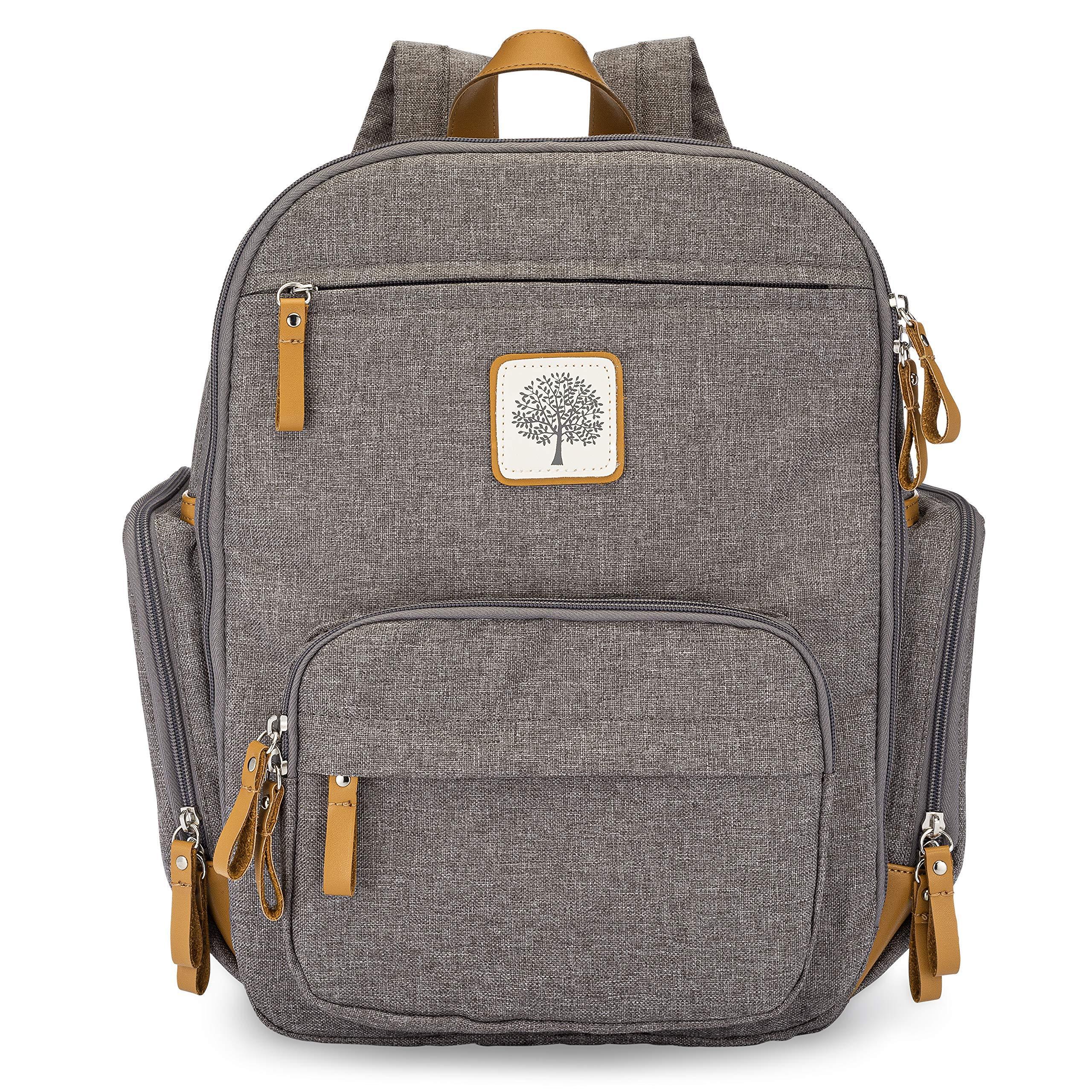 Baby Diaper Bag Backpack, Lightweight, Insulated Pockets (Gray)