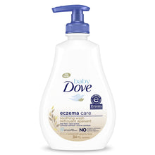 Baby Dove Derma Care soothing wash bottle with blue pump, white label