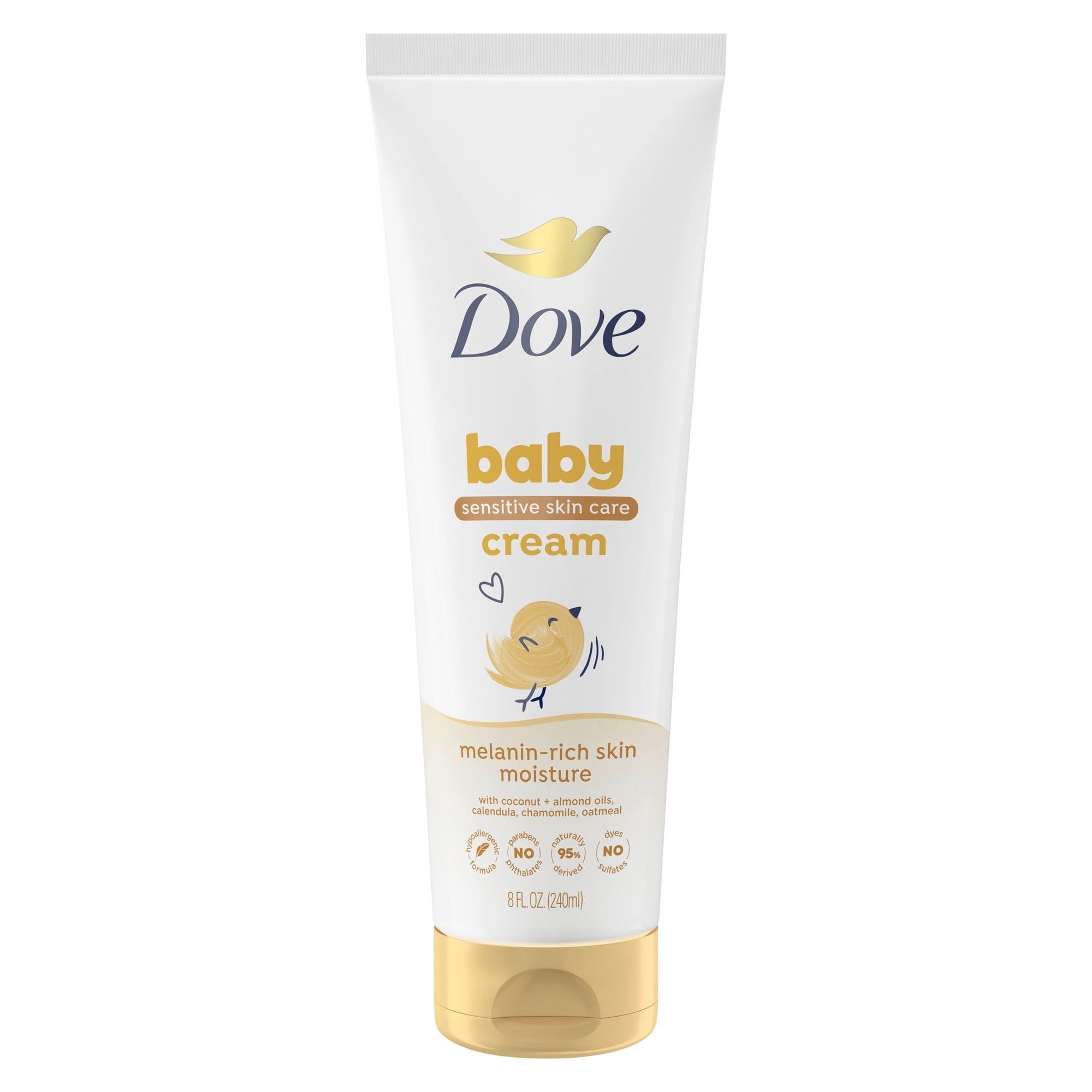Baby Dove Sensitive Baby Cream Baby Skin Care Melanin-Rich Skin Nourishment Hypoallergenic and Non-Greasy, 8 Fl oz