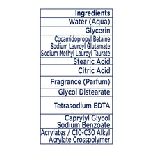 Ingredients list for baby body wash with key items like Water and Glycerin