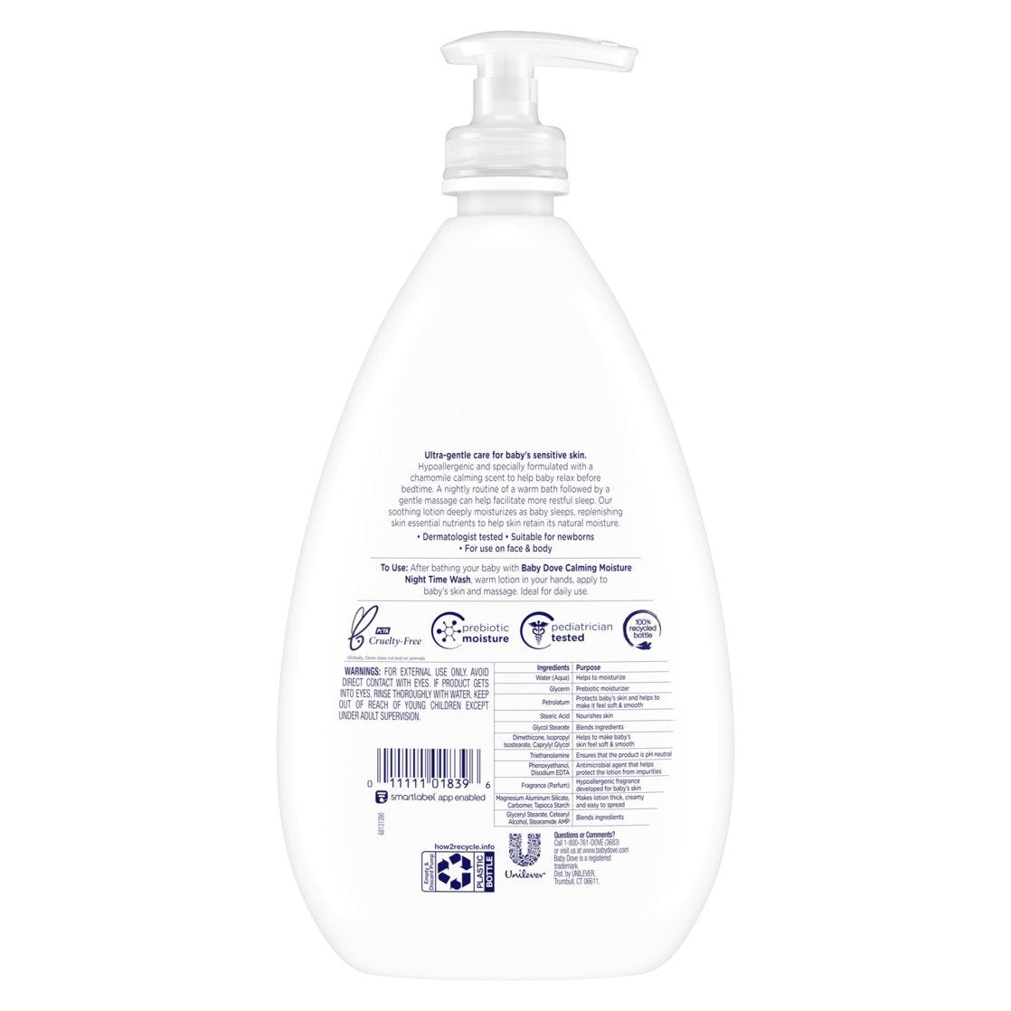 Baby Dove Sensitive Skin Care Baby Lotion Calming Moisture, 20 oz