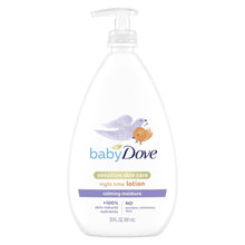 Baby Dove night time lotion bottle with pump, calming moisture (20 fl oz)
