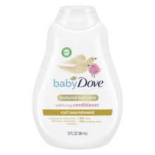 Baby Dove textured hair care softening conditioner bottle, curl nourishment, 13 fl oz