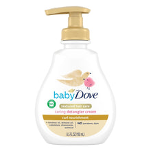 Baby Dove textured hair care detangling cream bottle, 6.5 fl oz, gold pump