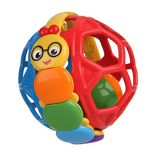 Colorful activity ball toy with smiling character face and rainbow frame