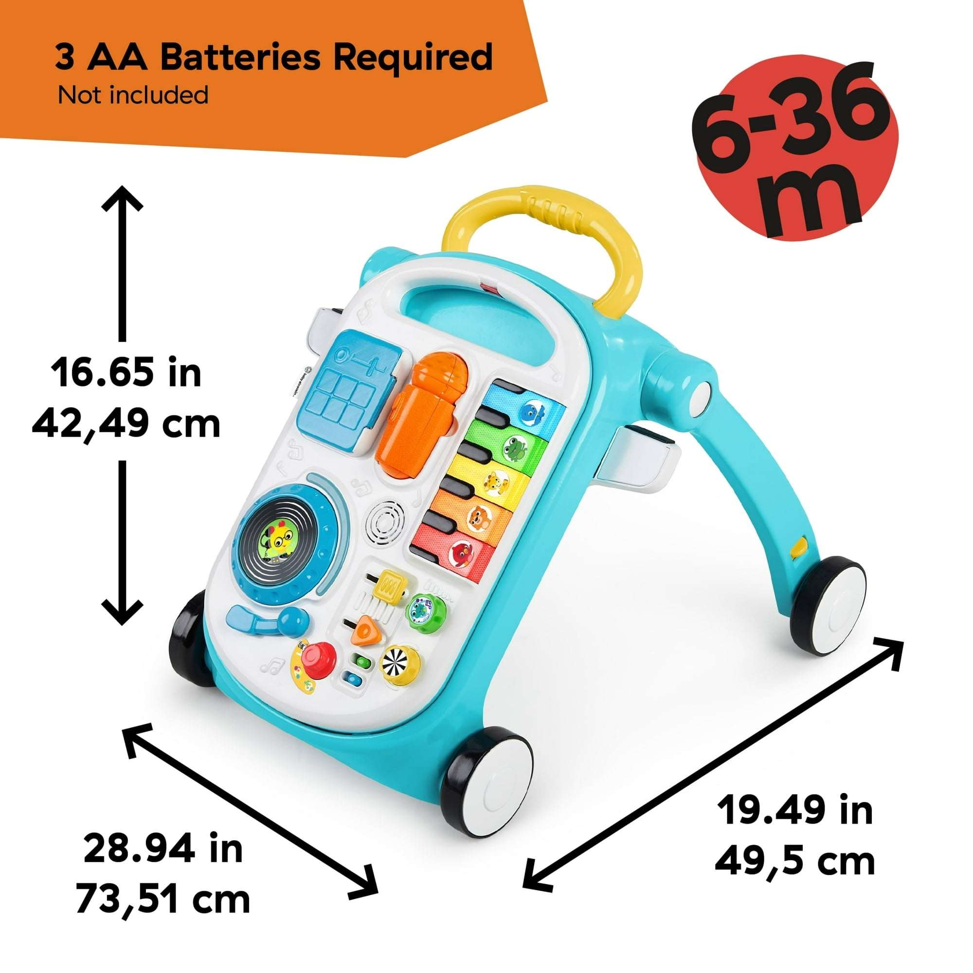 Baby Einstein Musical Mix ‘N Roll 4-in-1 Push Walker, Activity Center, Toddler Table and Floor Toy for 6 Months+ Unisex