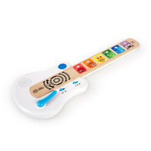 Electronic toy guitar, white with blue details and colorful animal button panel