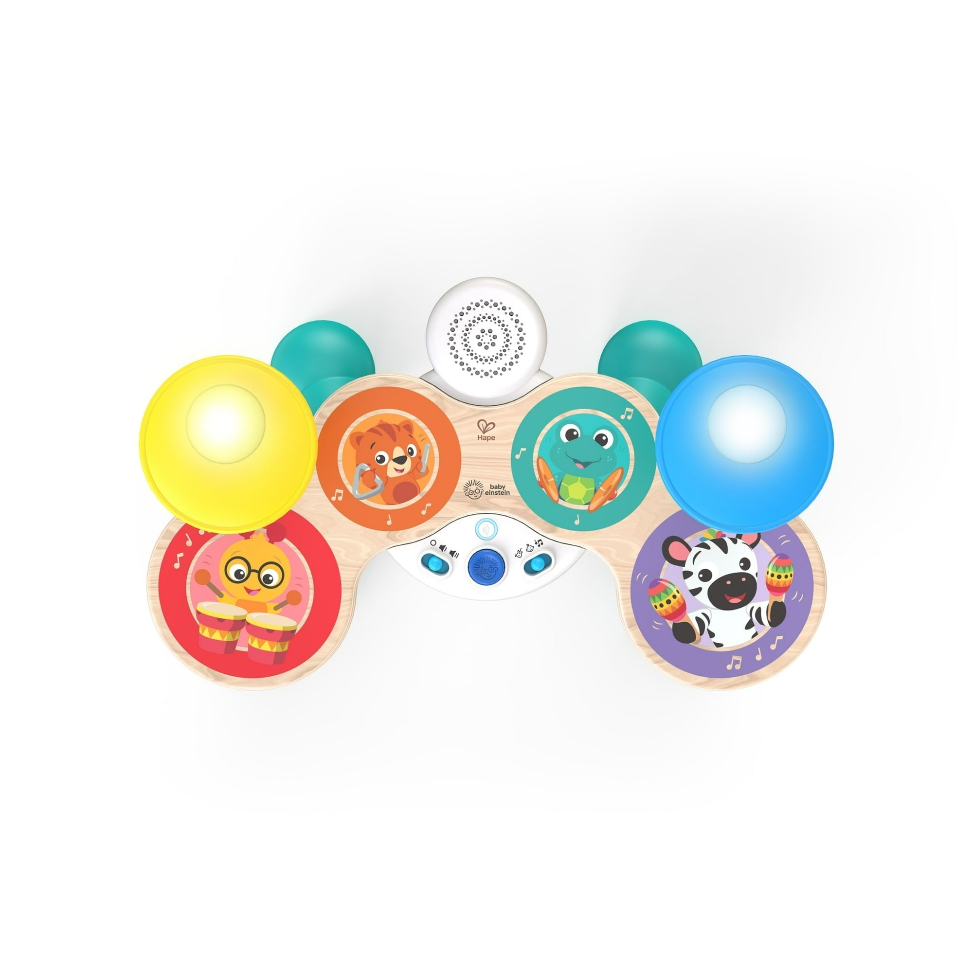 Baby Einstein Together in Tune Drums Wireless Wooden Musical Toddler Toy, Magic Touch, Unisex, Age 12 months+