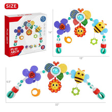 Baby play arch mobile set with bee, lion, butterfly, and flower hanging toys