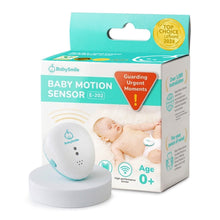Baby motion sensor E-202 packaging box with oval sensor base and device