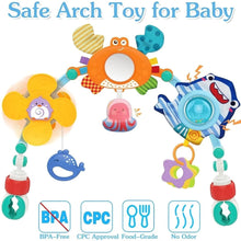 Baby arch toy with crab ring, fish, octopus, and sea creature hanging toys