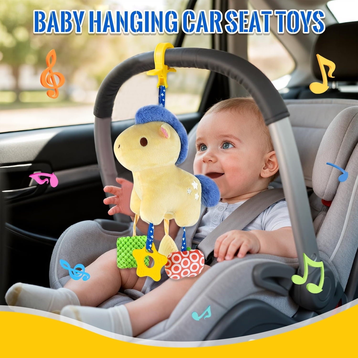 Baby Toys 0-6 Months, Car Seat Toys, Hanging Baby Stroller Toy, Newborn Infant Toys Gift for 0-3-6-12-24 Months