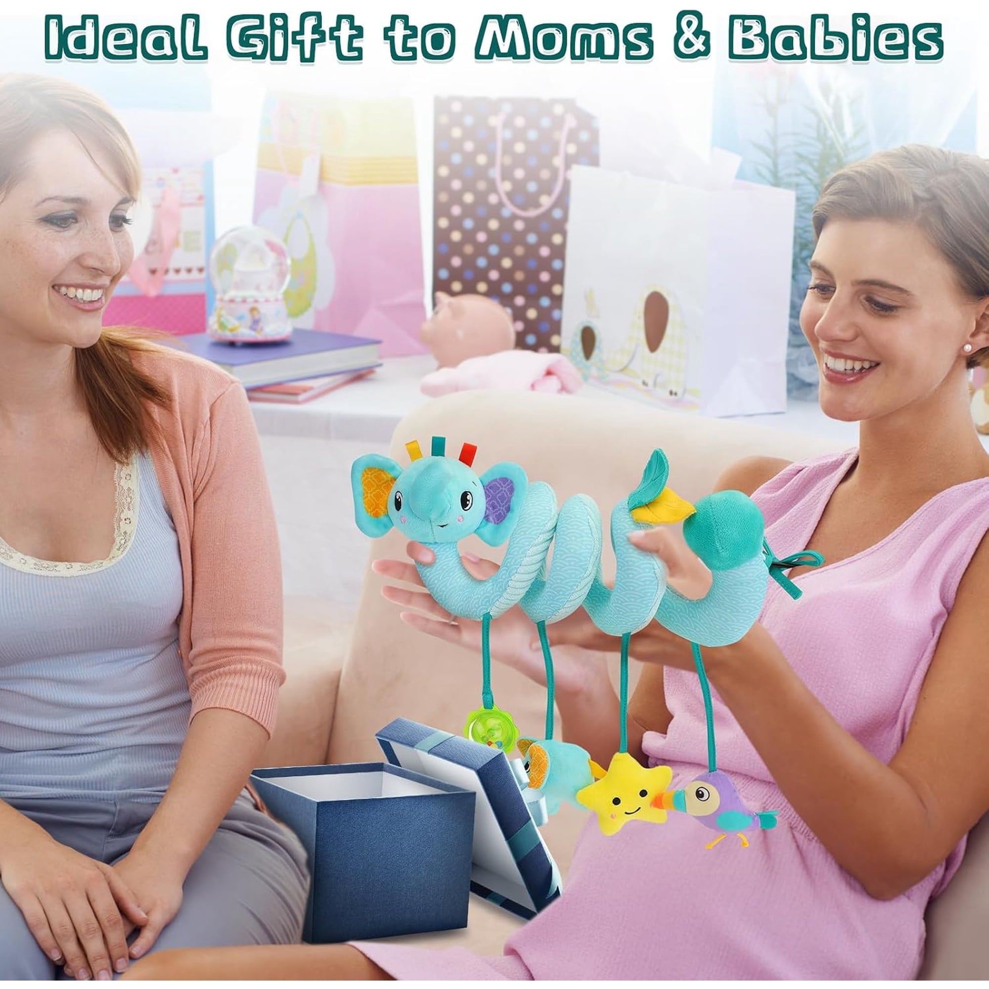 Baby Toys 3-6 Months,Toddler Car Seat Toys 3 4 5 6 Months, Stroller Toy with Teether Rattles Toys for Infant 3-6 Months Christmas Gifts