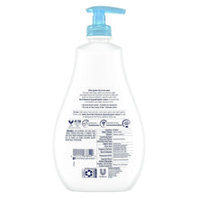 Baby Dove wash bottle back panel with directions and ingredients text