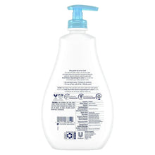 Baby Dove wash bottle back with usage, ingredient details, and barcode labels